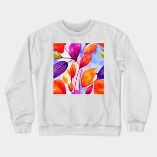 Colorful watercolor leaves pattern Crewneck Sweatshirt